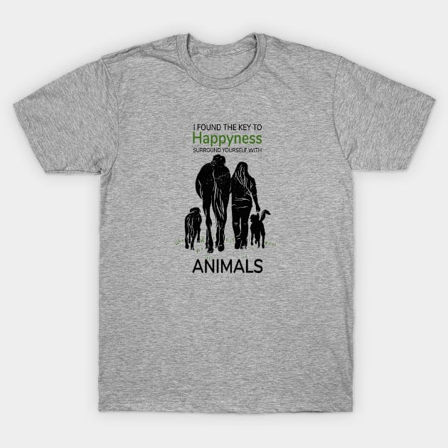 Animals are the key to happiness. Horses and Dogs are our best friends T-Shirt by TahudesignsAT